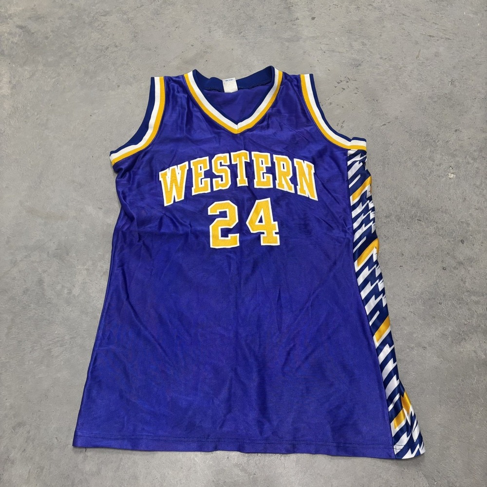 Vintage Russell Athletics Womens Western University Basketball Jersey Sz 16 Blue